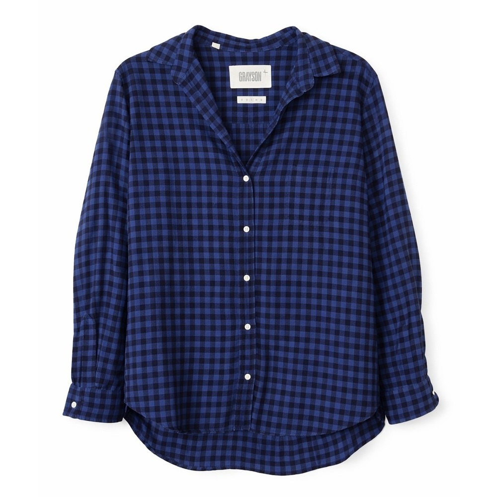 Frank & Eileen Grayson Hero Medium Blue Black‎ 100% Cotton Buffalo Plaid Shirt M